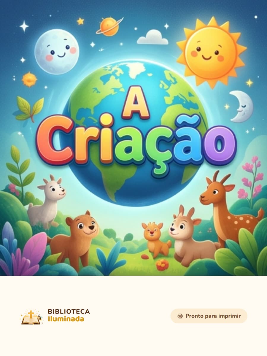 Capa da coleção A Criação, com onze atividades para imprimir