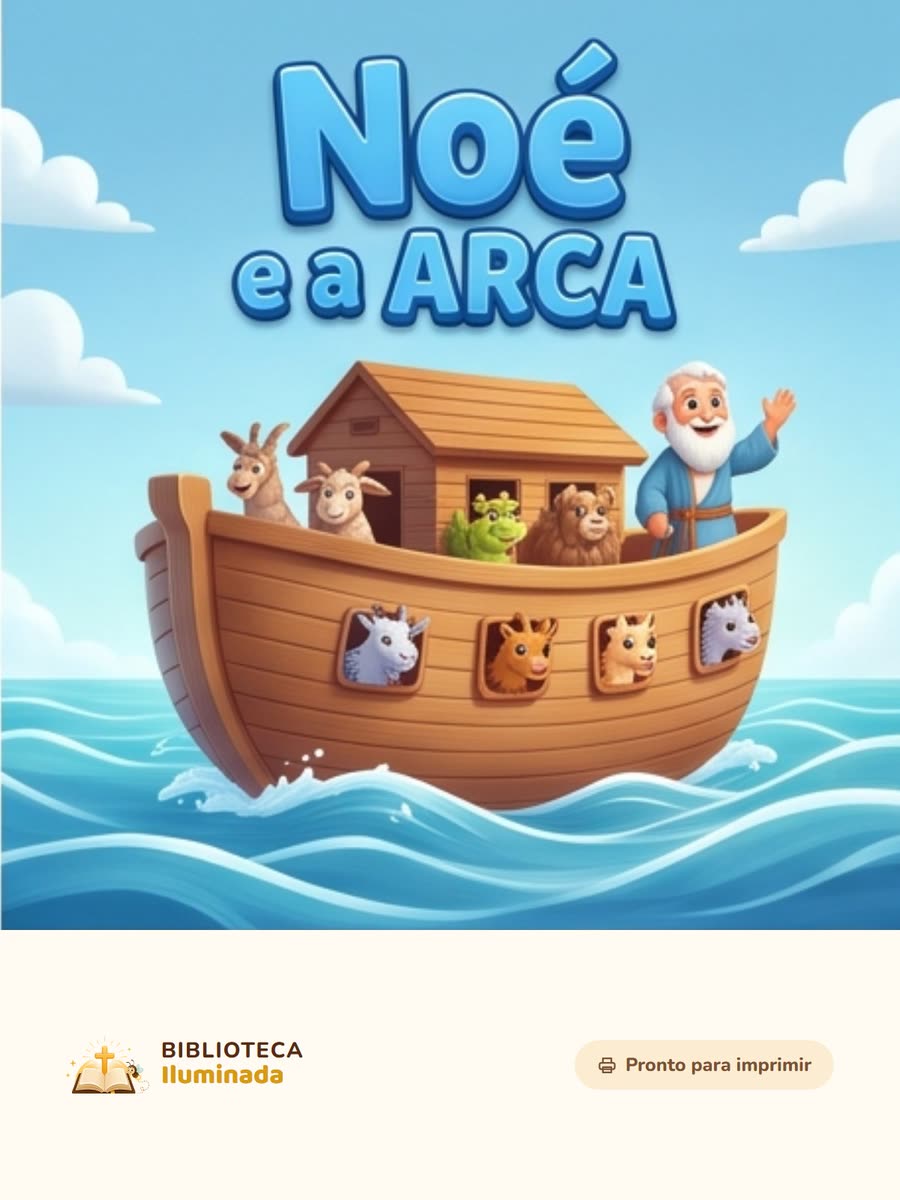 Capa da coleção Noé e a Arca, com onze atividades para imprimir